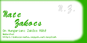 mate zakocs business card